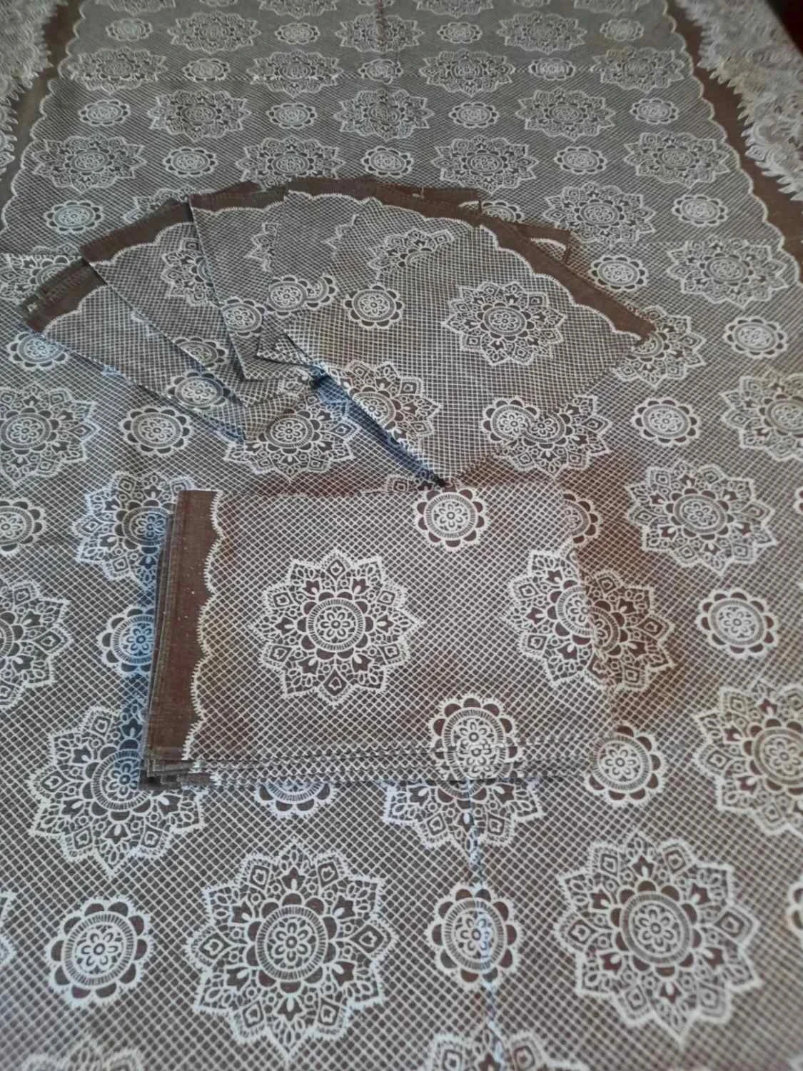🥀Nappe vintage nueva de algodón y sus 12 servilletas. – photo 3